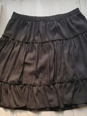 Naked Zebra Black Ruffled Tiered Mini Skirt Size M